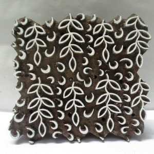 Used Hand Carved Wood Printing Blocks Wooden Printing Stamps Textile wood printing Stamps wood printing blocks LEAF DESIGN