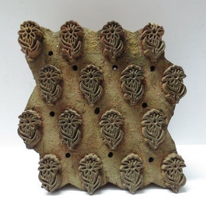 Mughal Design wooden  stamps hand carved textile printing on fabric / stamp tool carving design print pattern FLORAL BUTI MOTIF