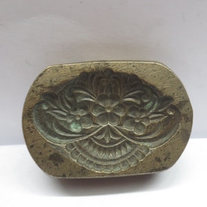 Vintage Indian Brass Bronze Jewelry Making tool Mould Stamp Dye Wax Seal ETHNIC traditional UNIQUE art imprint Pattern LARGE
