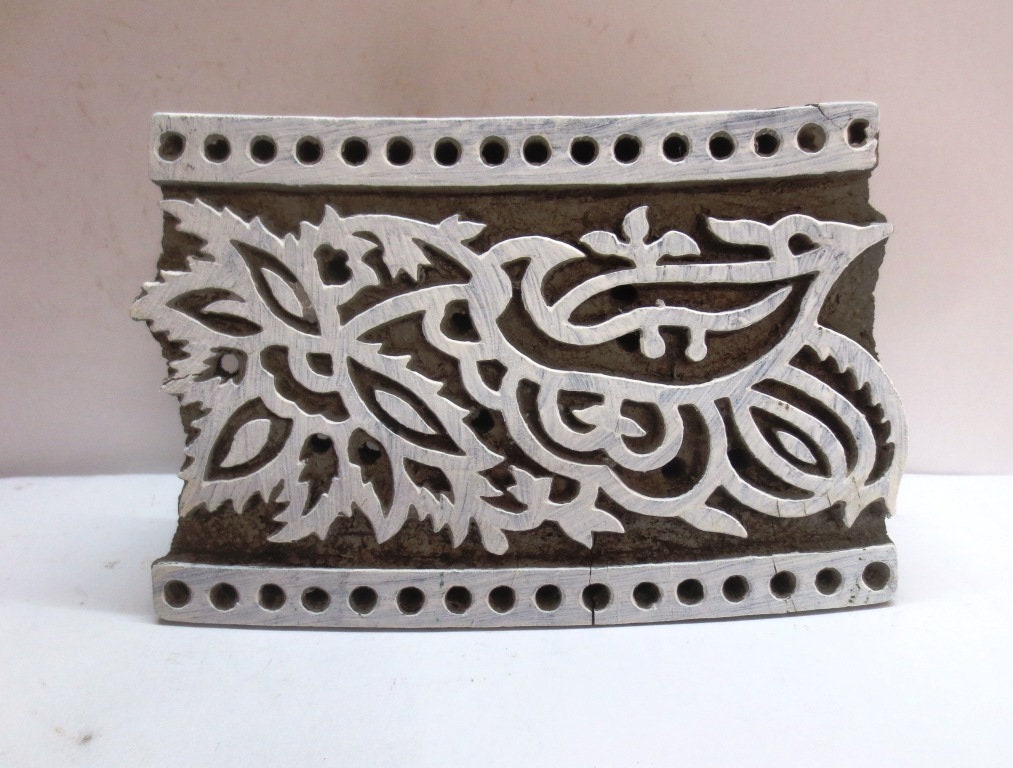 【インド更紗の版木】1930s木版スタンプ木彫古道具アンティークインテリアサリー骨董古美術プリミティブ判子古木シャビー古布印刷額縁 バティックスタンプ アンティーク ヴィンテージ 大型木製テキスタイル