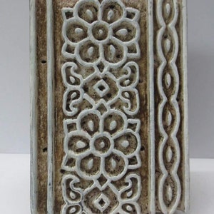 Wooden blocks block hand carved textile printing on fabric / stamp vintage tool carving design print pattern ethnic traditional motif