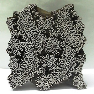 Indian Hand Carved Wooden Printing Blocks Wooden Printing Stamps Textile Stamps wood printing blocks wood Fine floral design block stamp