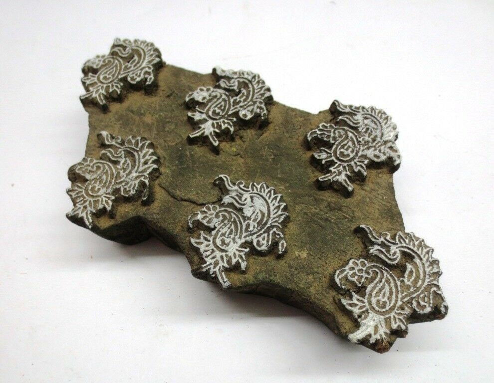 Mughal Buti Hand Carved Wooden Printing Blocks Wooden Printing Stamps