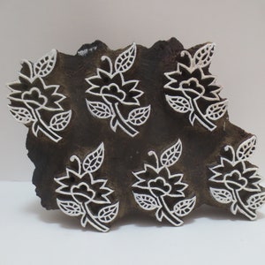 Wooden blocks block hand carved textile printing on fabric / stamp vintage tool carving design print pattern Fine Traditional Florwer motif