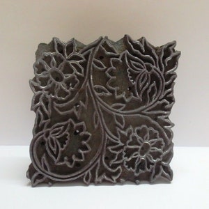 timbres en bois indiens sculptés à la main l’impression textile sur tissu / timbre outil sculpture conception modèle d’impression BOLD FLORAL CARVING