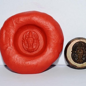 Indian Brass Metal Jewellery Making Tool Mold Seal Imprint Stamp Ethnic Design Fine Religious Motif