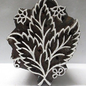 Hand Tool Carved Wooden Printing Blocks Wooden Printing Stamp Textile wood printing Stamp wood printing block STAMP LEAF DESIGN