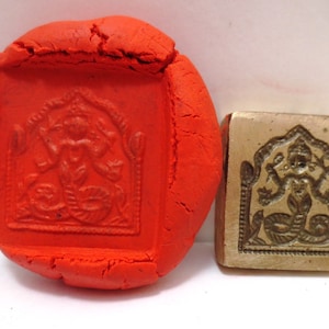 Vintage Indian Brass Metal Jewelry Making Tool Mold Stamp Unique Design Pattern Snake God Tribal Religious