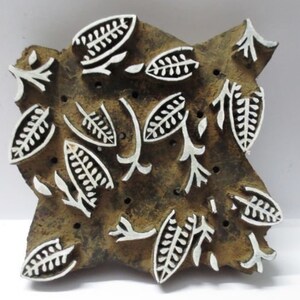 Indian Hand Carved Wooden Printing Blocks Wooden Printing Stamps Textile wood printing Stamps wood printing blocks STAMP UNIQUE Leaf Pattern