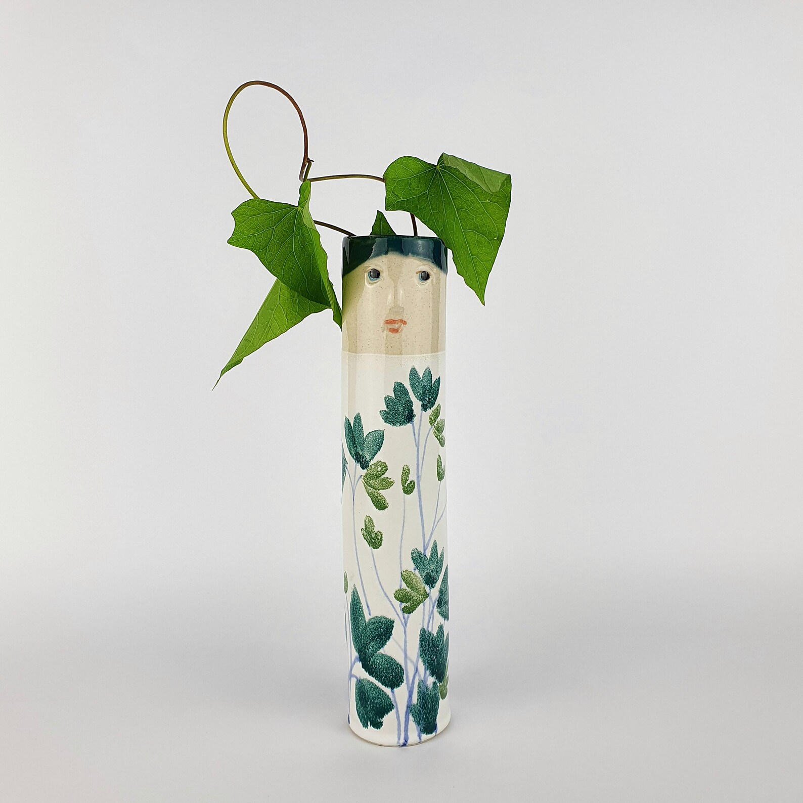 Floral Bud Vases Ceramic Vases Vases With Faces Flower Etsy