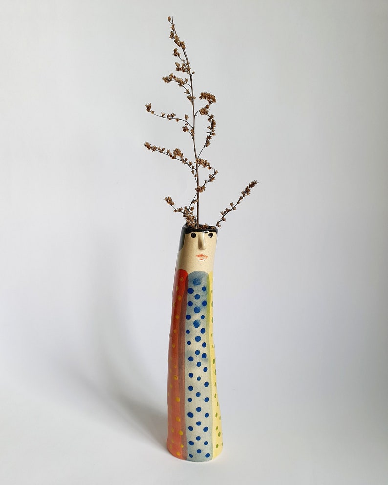 Crazy Family Bud Vases Pottery Planter Rainbow Face Vases Etsy