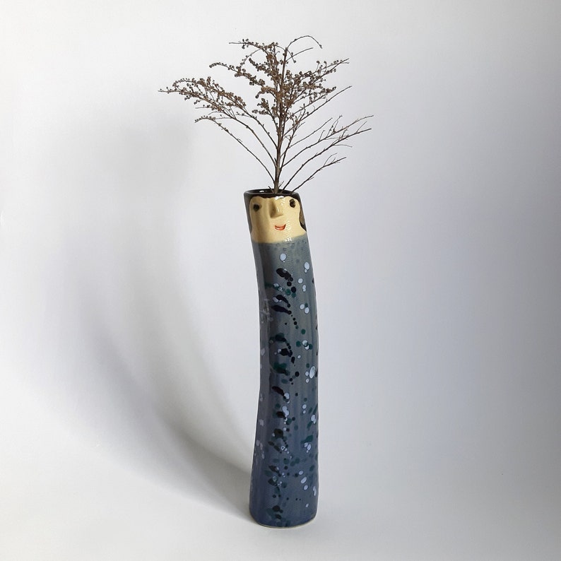 Vases With Faces Bud Vases Ceramic Vases Pottery Planter Etsy