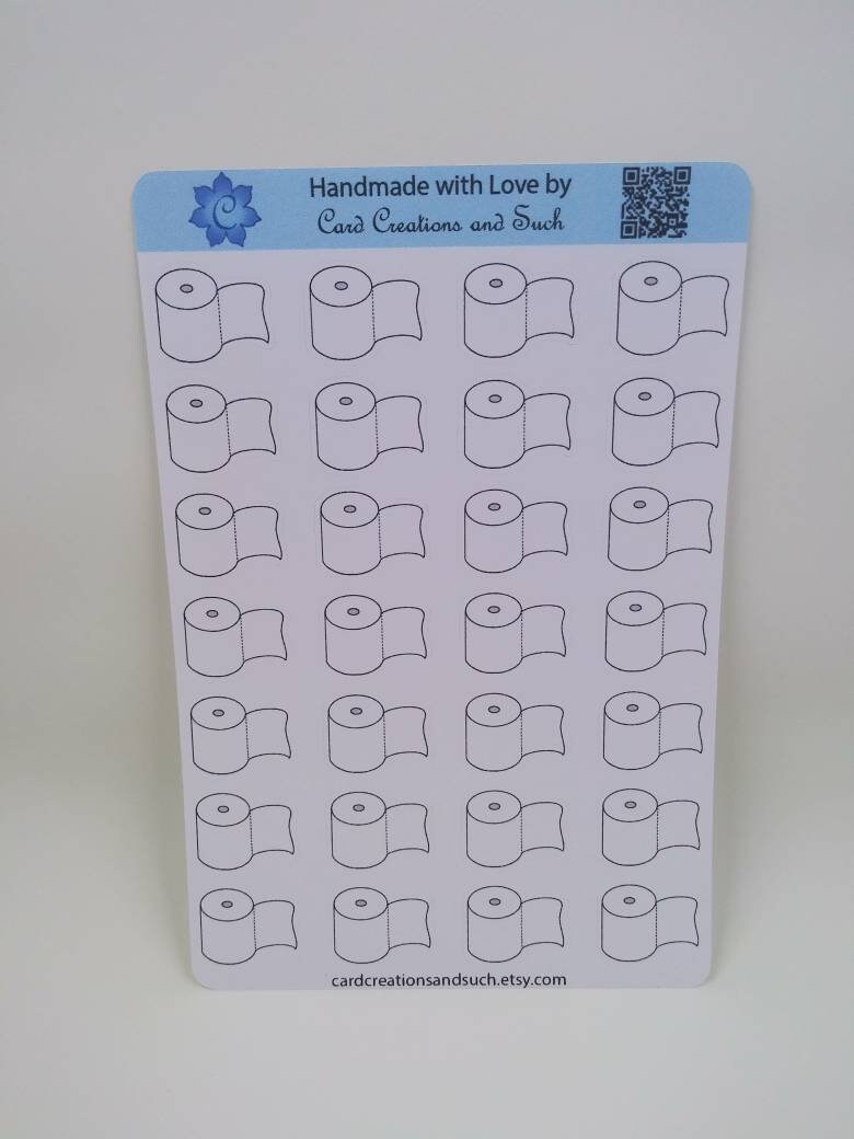 Toilet Paper Sticker Sheet, Envelope Seals, Stocking Stuffers, Gift For