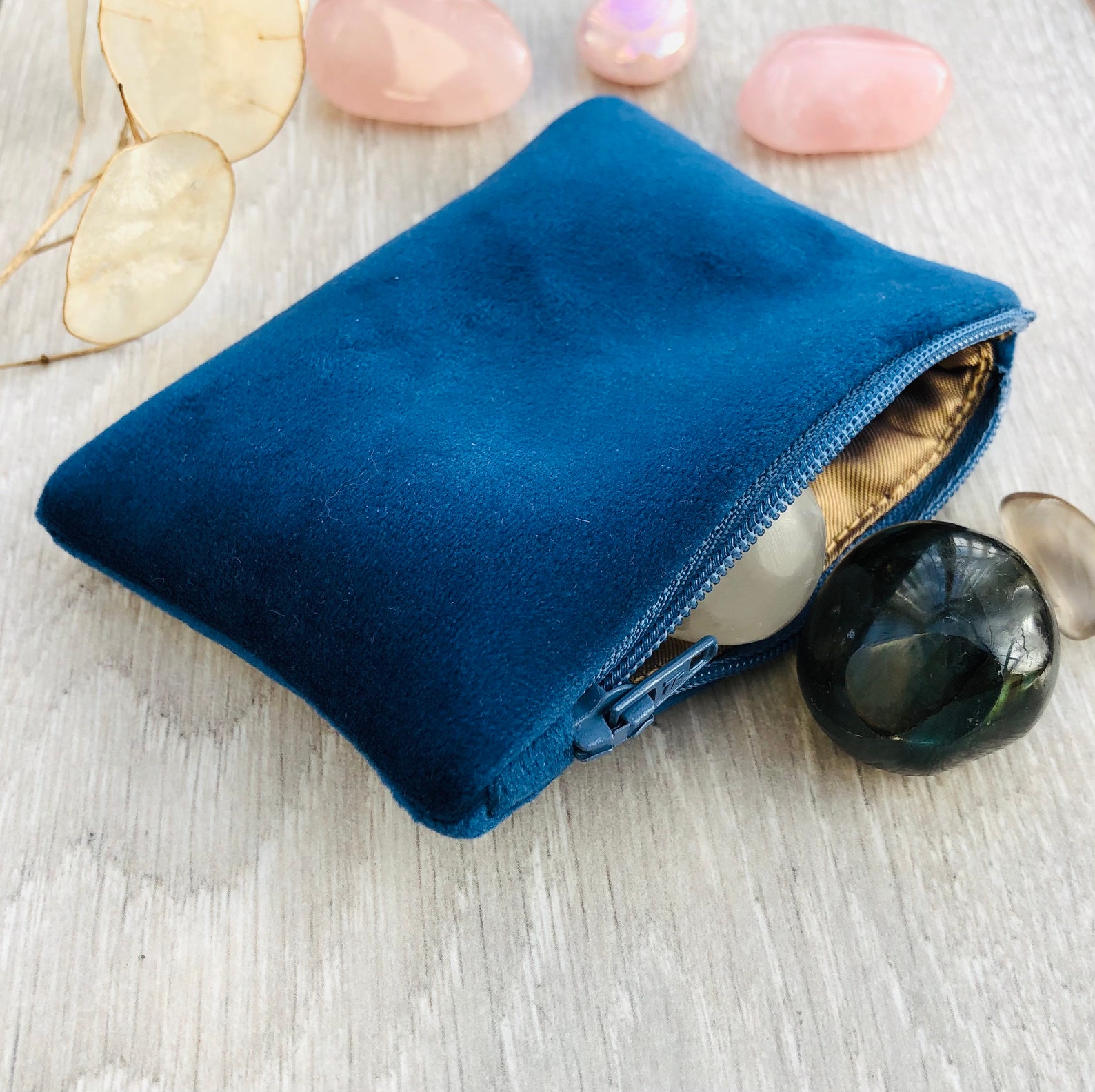 travel blue coin purse