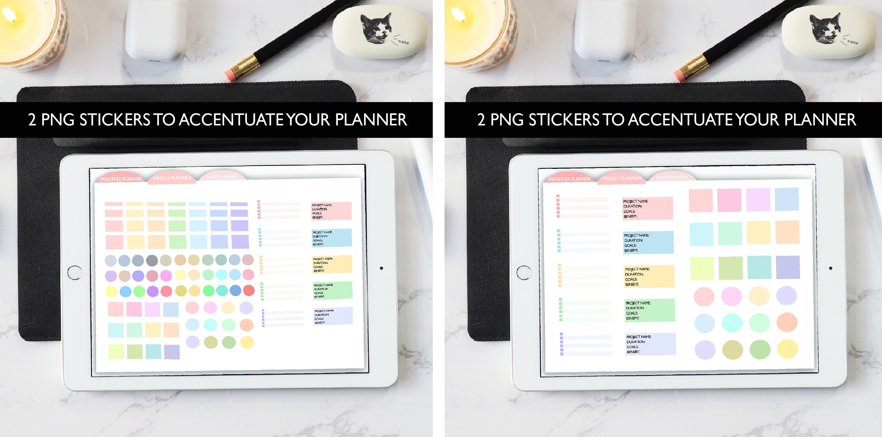 Digital Tab Planner with Stickers Goodnotes Template Etsy
