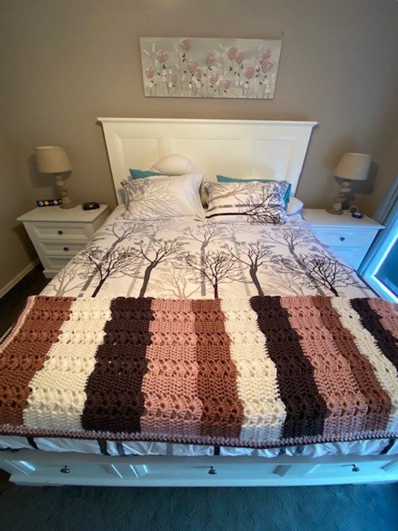 SHELL STITCH BLANKET / Throw Rug Crochet Pattern Digital Download ...