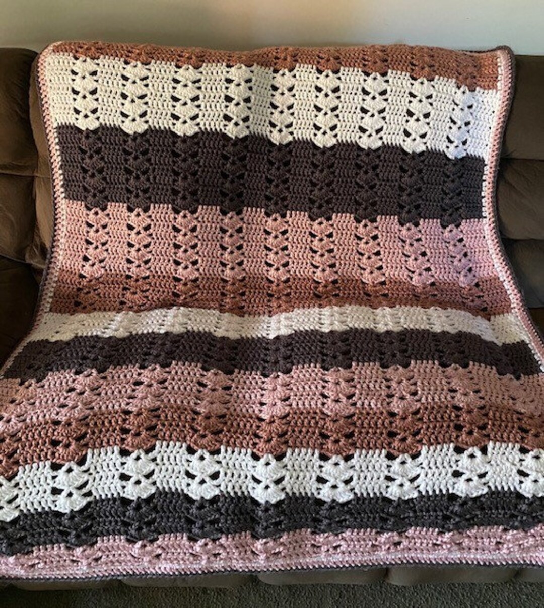 SHELL STITCH BLANKET / Throw Rug Crochet Pattern Digital Download ...