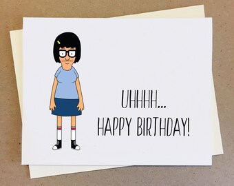 Tina Beltcher bobs burgers funny quote linoprint card
