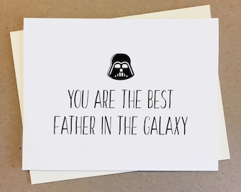 Card for Dad, Parents, Grandparents, Step Dad. Funny Father's Day Card. You Are The Best Dad In The Galaxy. Star Wars Card. Darth Vader.