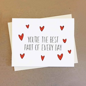 Boyfriend anniversary gift. You're the best part of every day. Cute Anniversary Card for Girlfriend.