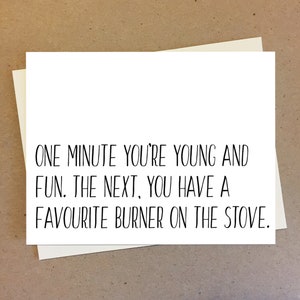 Favourite Burner Birthday Card for Sister Birthday Gift for Best Friend. Custom Handmade Card Personalise Card for Him.