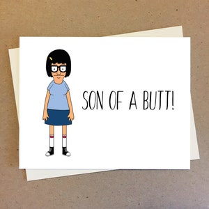 Fils de cul ! Bob Burg Tina Belcher. Culture pop. Carte drôle de meilleur ami. Couple Petit Ami Petite Amie Femme Mari. Anniversaire ou Fête
