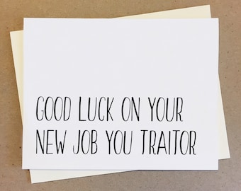 Funny New Job Card, Thank You, Appreciation, Employee, Friendship Gift, Card for Manager or Employee, card for favourite coworker
