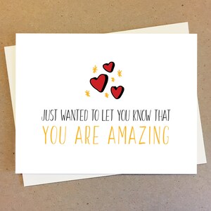 Carte d'appréciation, carte de remerciement, message de remerciement, carte de promotion, carte d'encouragement You're Amazing, carte de sympathie pour un ami ou une famille