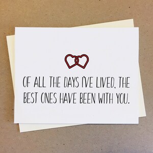 Anniversary Card for Him or Her, I Love You Card, Birthday Love Card, Romantic Anniversary Card for Girlfriend or Boyfriend.