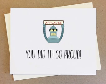 You Did It! Congratulations Card. Celebratory Card. Success! University High School College Graduation. Baby Card. Ceremony. Success Card.
