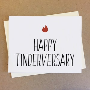 Tinderversary Card. Happy Tinderversary Card. Tinder Card. Anniversary Card. Boyfriend Card. Girlfriend Card. Wife Card. Husband Card.