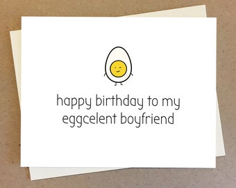 Excellent Boyfriend Birthday Card. Funny and Cute Card for Boyfriend. Personalize Gift.