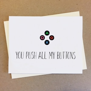 Vous appuyez sur tous mes boutons. Carte d'anniversaire cadeau d'anniversaire BFF. Carte d'anniversaire d'amour véritable. Cadeau Saint Valentin pour les couples. Carte faite à la main personnalisée.