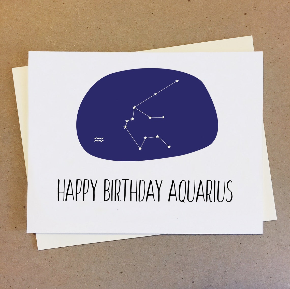 Aquarius Birthday Card. Happy Birthday Aquarius. Cute Birthday | Etsy