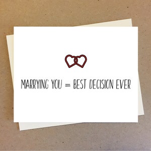 Leuke verjaardagskaart | Met jou trouwen = beste beslissing ooit | Kaart voor paar vriend vriendin vrouw man.