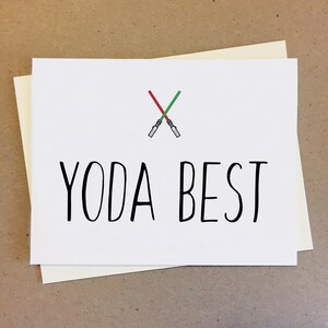 Tarjeta de Star Wars. Mejor Yoda. Tarjeta de amistad. Tarjeta de cumpleaños. Tarjeta de novio. Tarjeta de novia.
