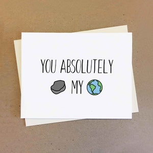 Vous rockez absolument mon monde. Carte pour ami petit ami petite amie épouse mari. Carte personnalisable.