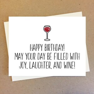 Carte d'anniversaire amusante pour les amateurs de vin. Carte d'anniversaire pour épouse Huband Boyfriend Girlfriend ou Best Friend Family. Vierge à l'intérieur de la carte personnelle.
