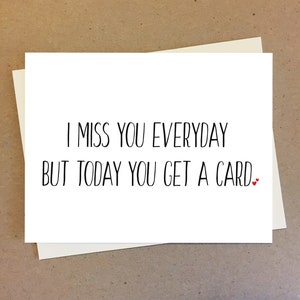 Miss you carte de tous les jours. Carte pour le meilleur ami de la petite amie LDR. Cadeau d'anniversaire de mariage.