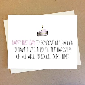 Carte d'anniversaire nostalgique pour les grands-parents. Carte d'anniversaire amusante pour parents ou frères et sœurs. 40e anniversaire. Cadeau du 50e anniversaire. 60e anniversaire.