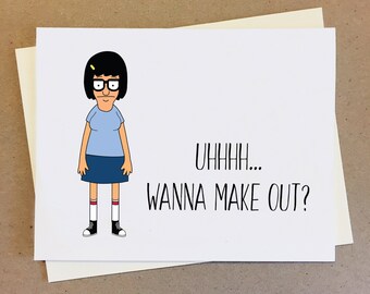 Uhhhh...Wanna Make Out? Hilarious Couple Card. Dating. Funny Pop Culture. Couple Boyfriend Girlfriend Wife Husband. Hugs and Kisses. xoxo.