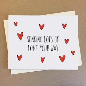 Envoi de beaucoup d'amour à votre façon. Carte pour petite amie de petit ami. Carte coeur. Carte d'épouse. Carte mari. Carte de bon rétablissement. Carte d'anniversaire.