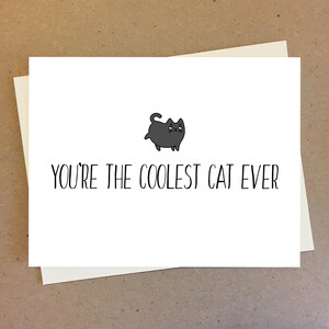 El gato más genial de la historia. Linda tarjeta de aniversario para amantes de los gatos, novio, novia. Dulces regalos para él o ella. Regalos divertidos para novio.