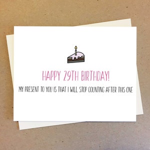 Divertente biglietto di auguri per il 29° compleanno, regalo di compleanno per i 29 anni