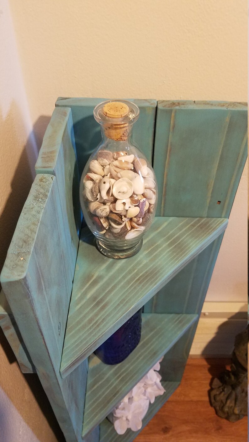 Rustic corner stand shelf