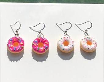 Coffee and Donut Earrings Coffee House Earrings Foodie Earrings