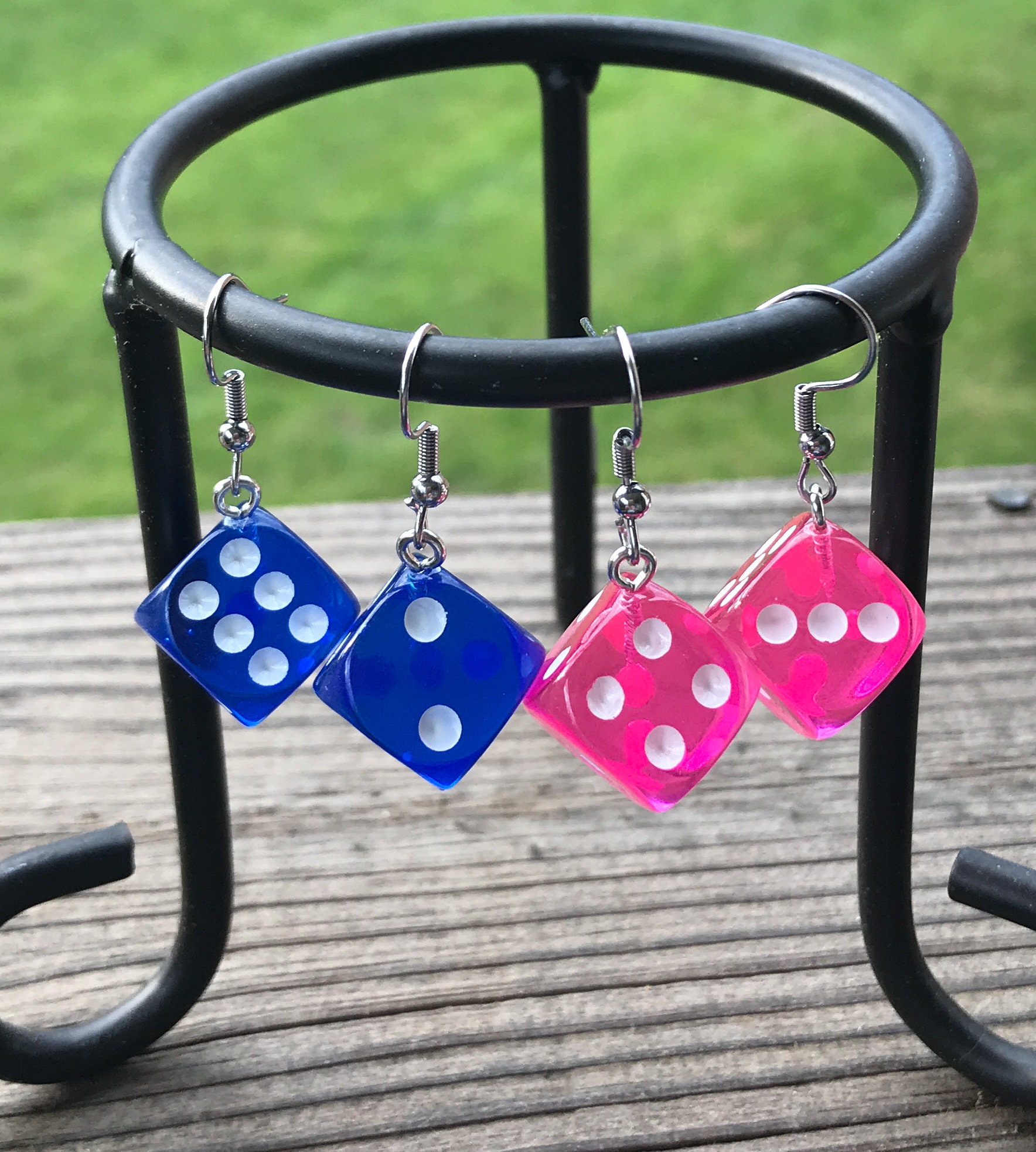 Dice Earrings Game Earrings Casino Earrings 2726 Etsy