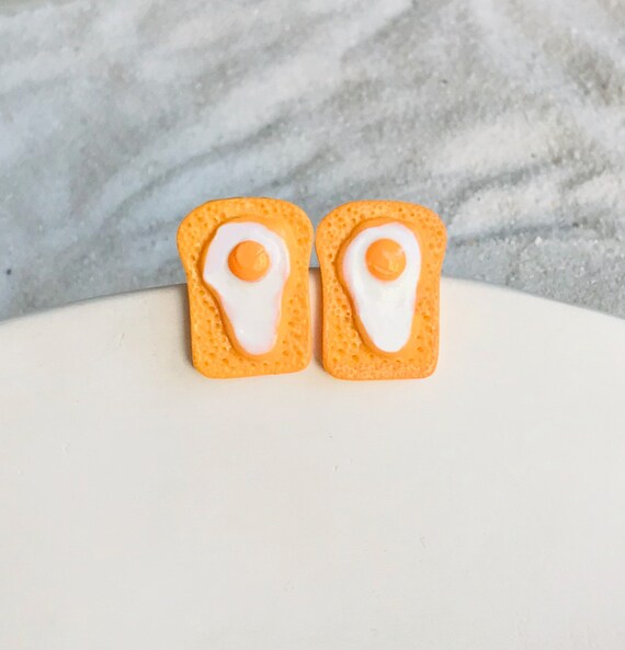 Spiegelei Und Toast Ohrstecker Lebensmittel Ohrringe Etsy