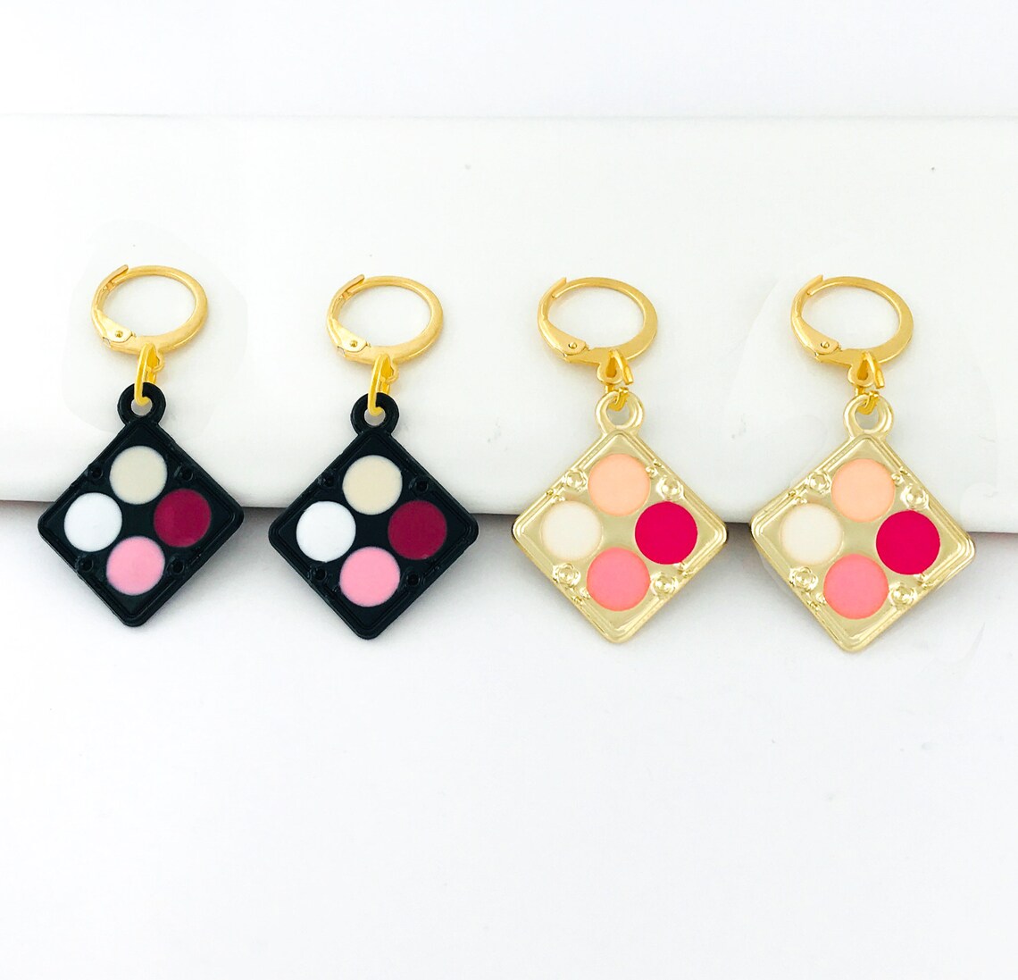Makeup Earrings Eye Shadow Palette Earrings Beauty Earrings Etsy