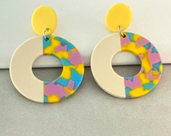 Abstract Stud Earrings, Geometric Earrings, Acrylic Earrings,  #3264